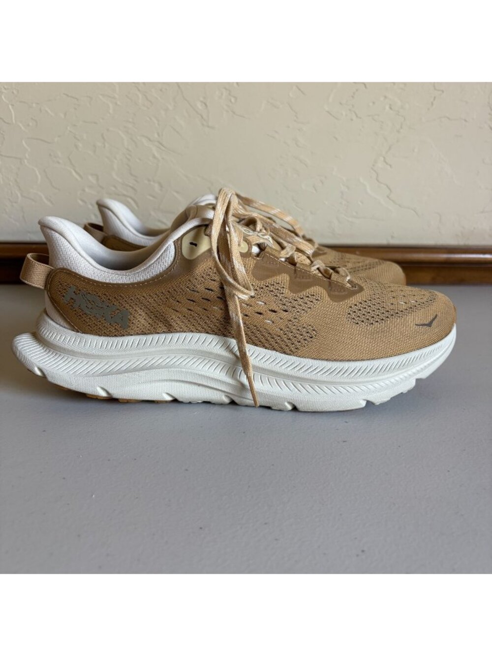 Hoka Kawana 2 Wheat Oat Milk Tan Mesh Men's US 8 Running Athletic Shoes